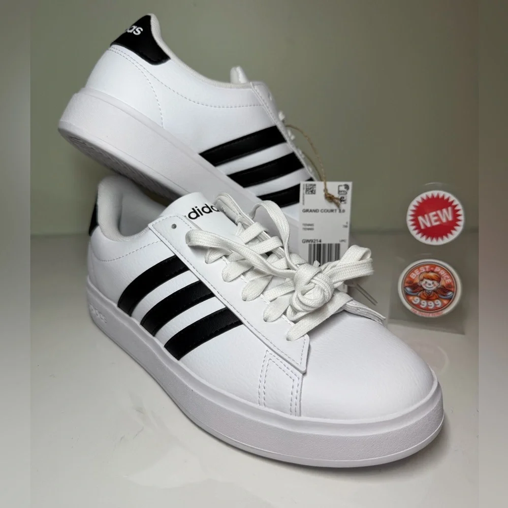 adidas - Size 6.5 - Women's Shoes Grand Court 2.0 Sneakers GW9214 - New - Picture 1 of 8